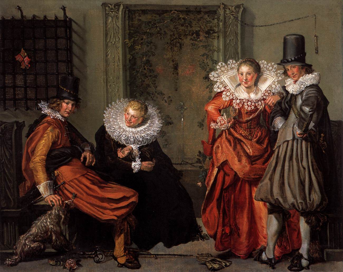 Dignified Couples Courting by BUYTEWECH, Willem Pietersz.