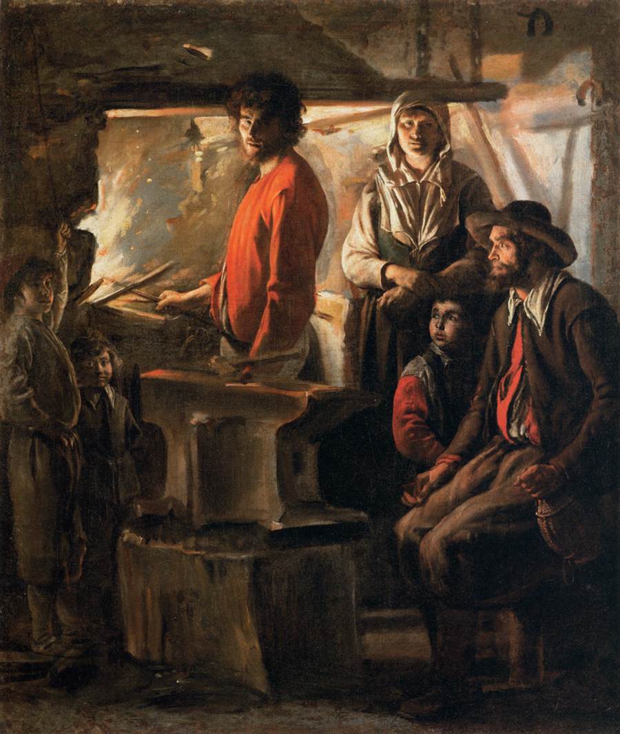 Blacksmith at His Forge by LE NAIN, Matthieu