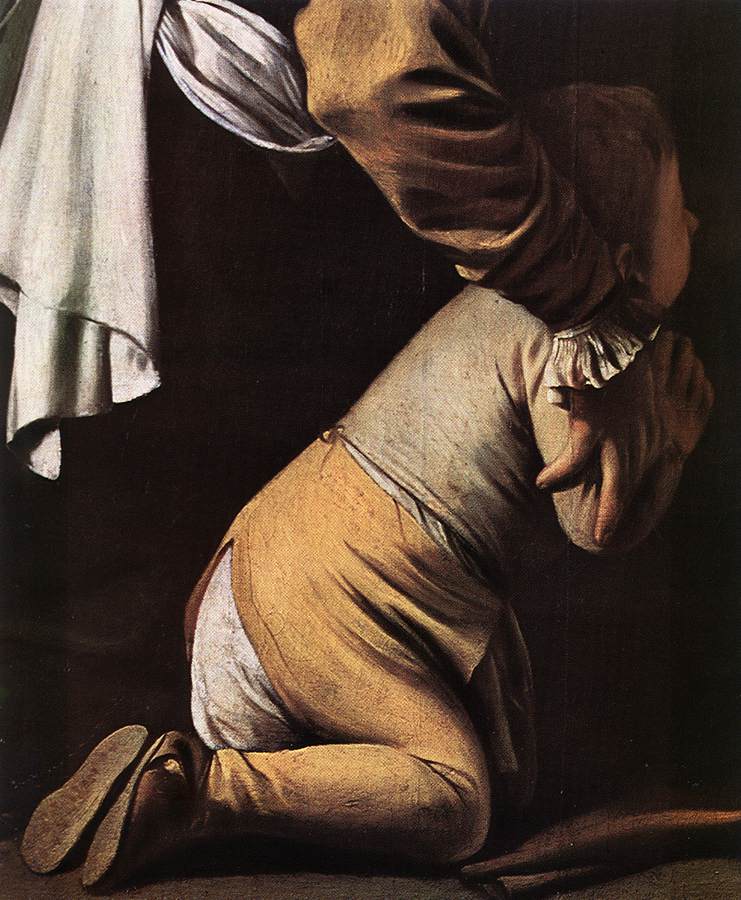 Madonna del Rosario (detail) by CARAVAGGIO