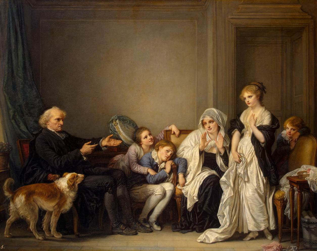 The Widow and Her Priest by GREUZE, Jean-Baptiste