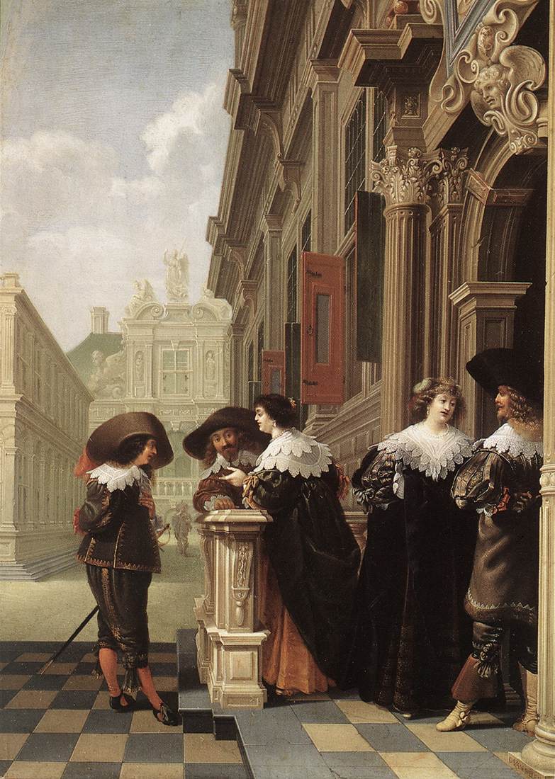 Conversation outside a Castle by DELEN, Dirck van