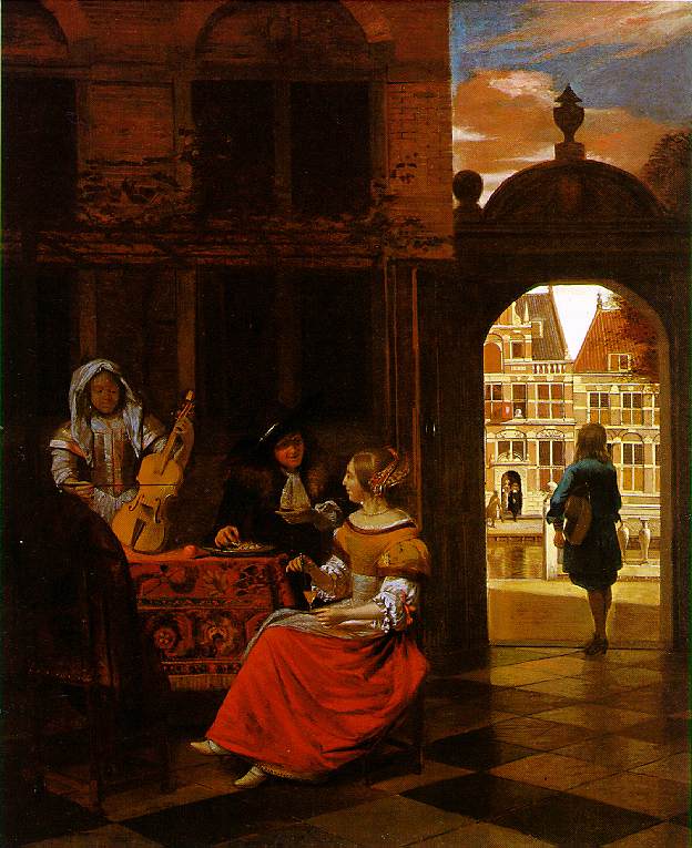 Musical Party in a Courtyard by HOOCH, Pieter de