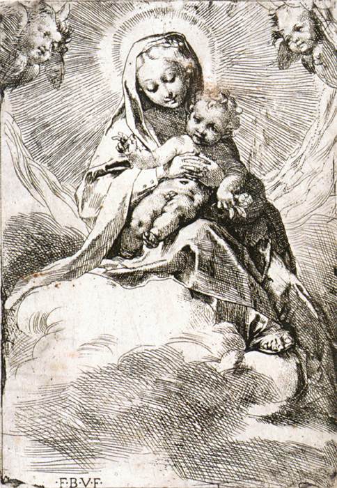 Virgin and Child in the Clouds by BAROCCI, Federico Fiori