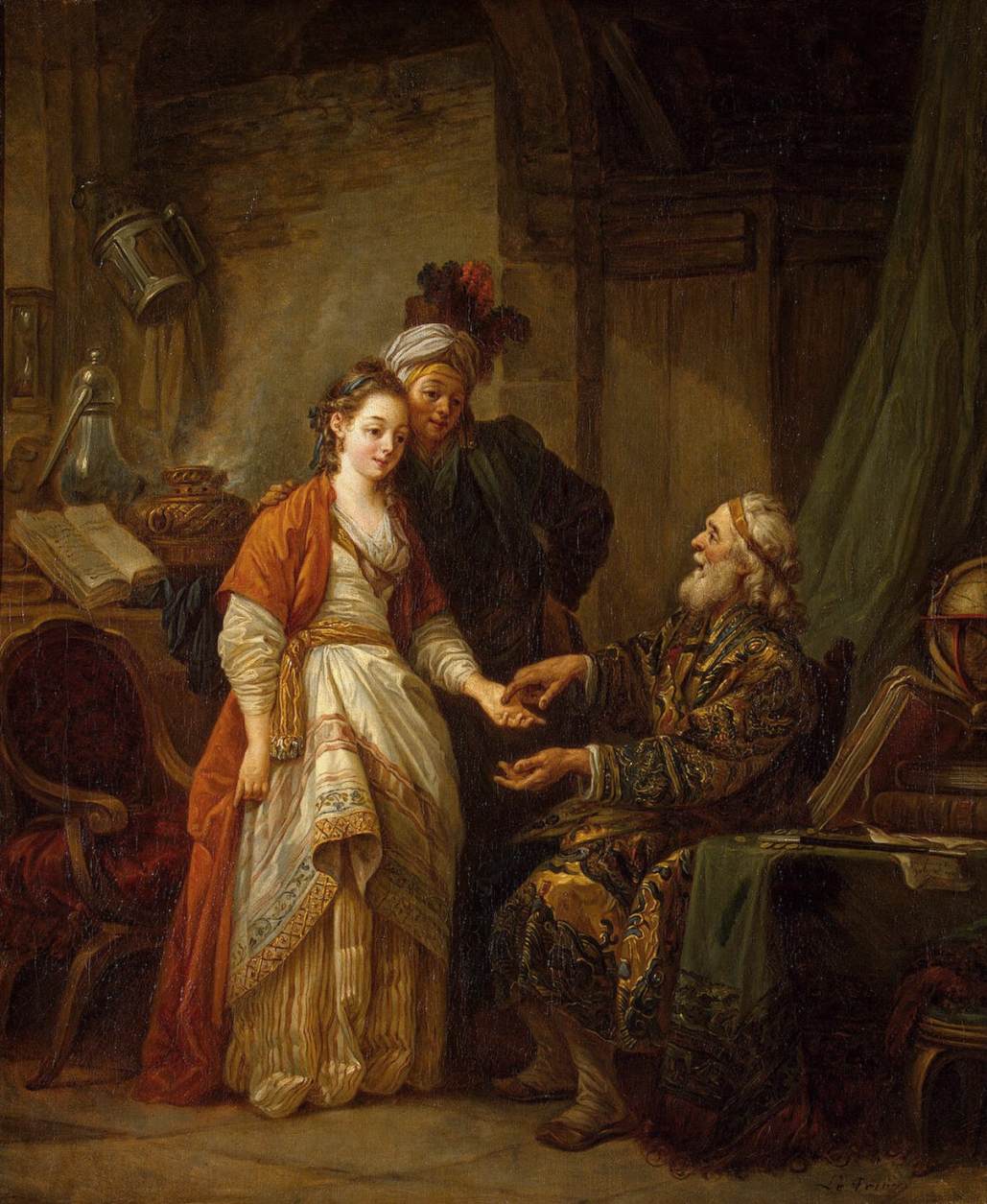 Visit to a Palmist by LE PRINCE, Jean-Baptiste