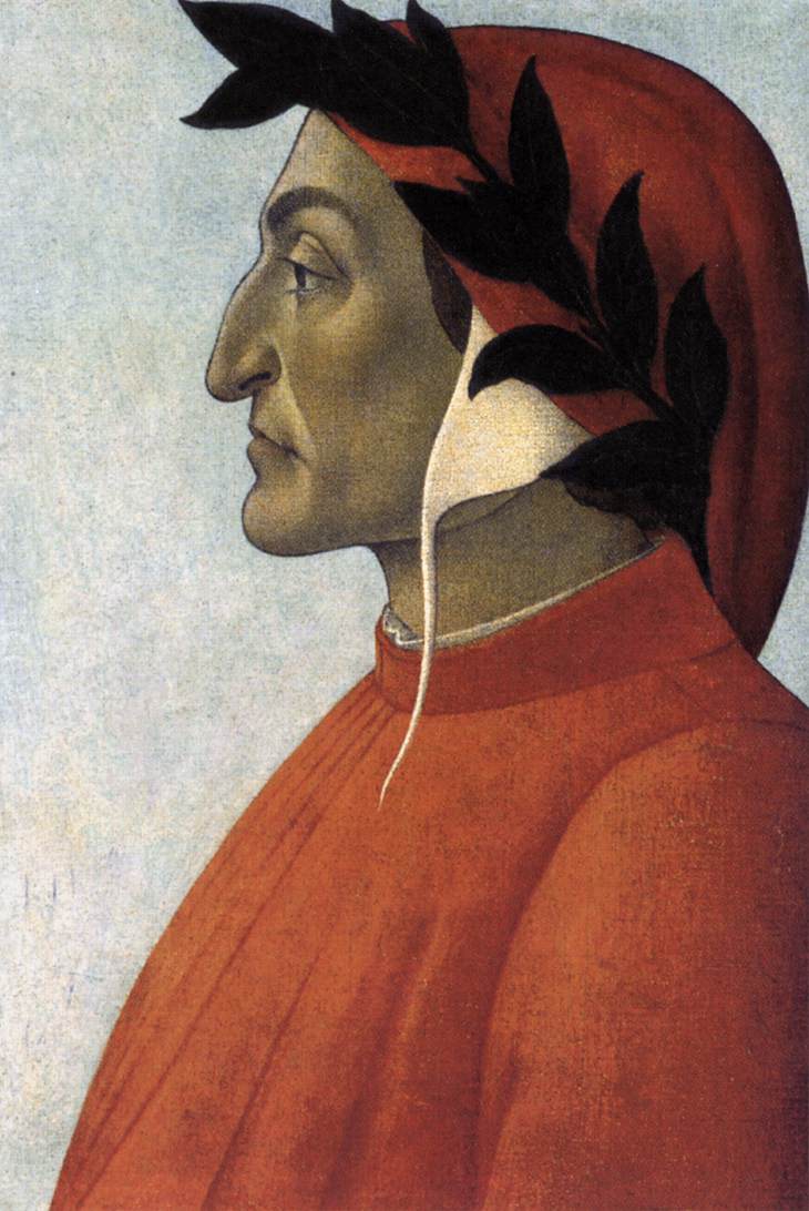 Portrait of Dante by BOTTICELLI, Sandro