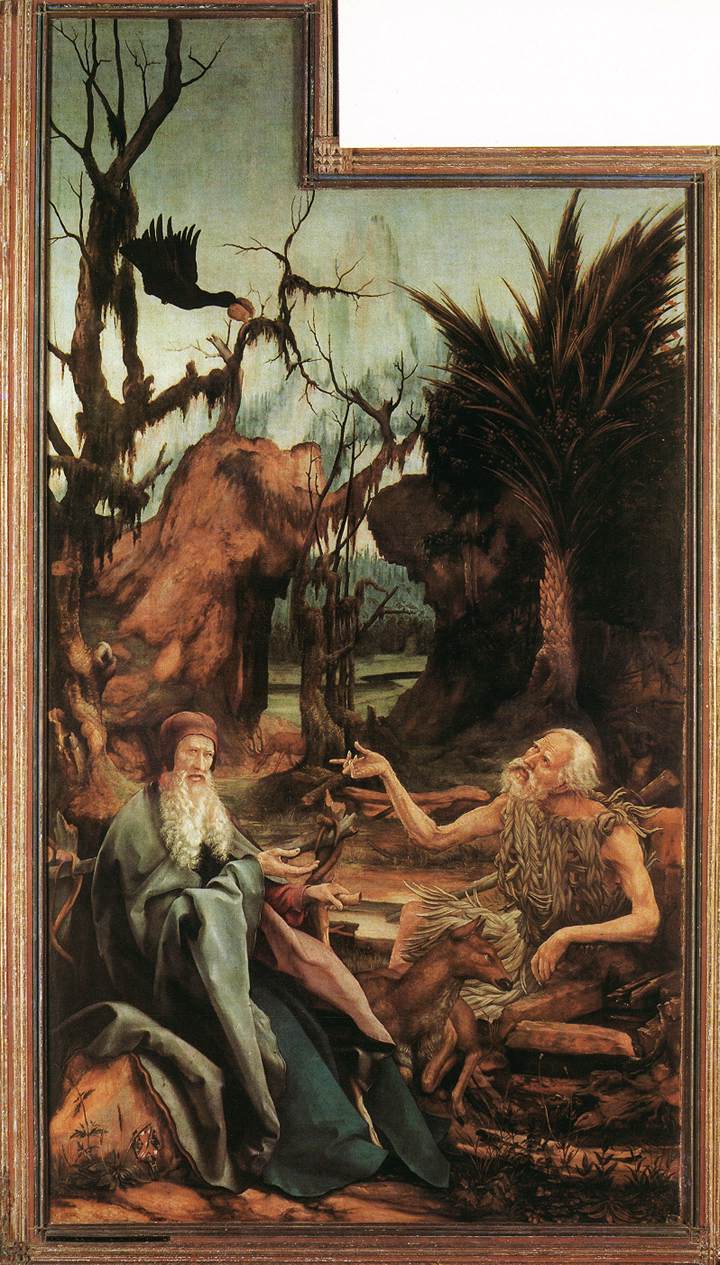 Sts Paul and Anthony in the Desert by GRÜNEWALD, Matthias