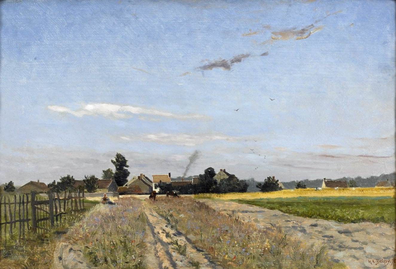 Fields at the Edge of the Village, Bois-le-Roi by DELPY, Hippolyte-Camille