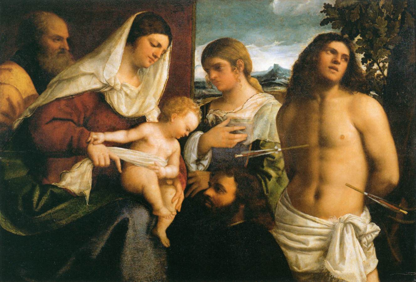 The Holy Family with St Catherine, St Sebastian and a Donor by