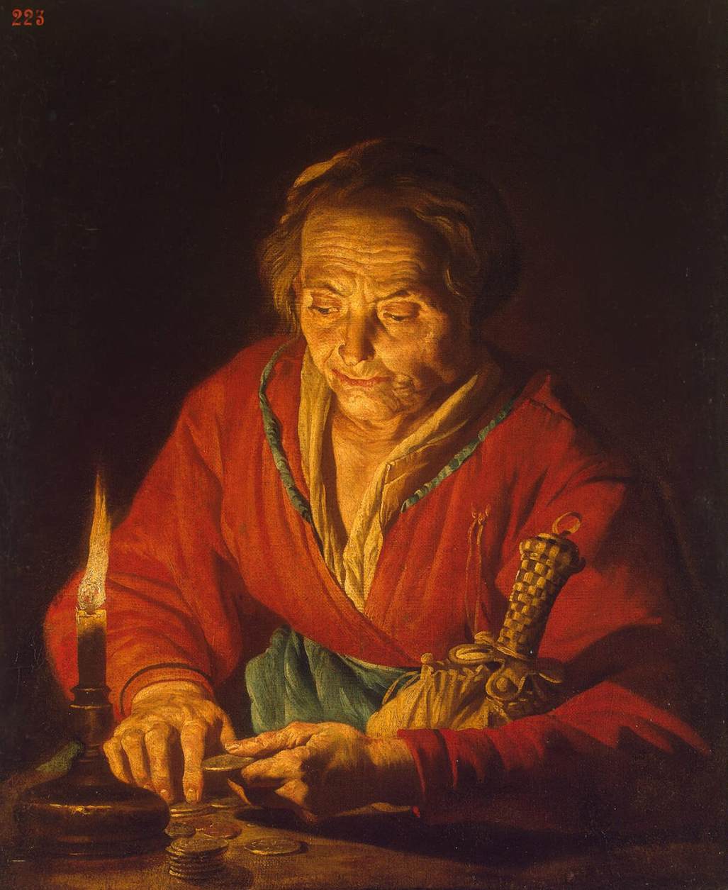 Old Woman with a Candle by STOM, Matthias