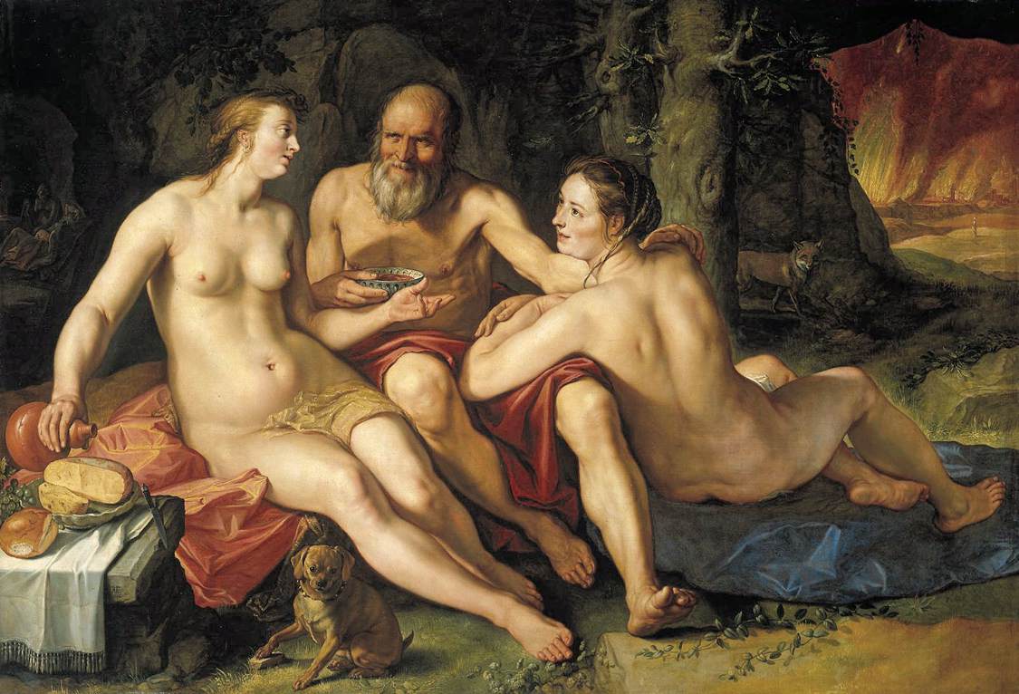 Lot and his Daughters by GOLTZIUS, Hendrick