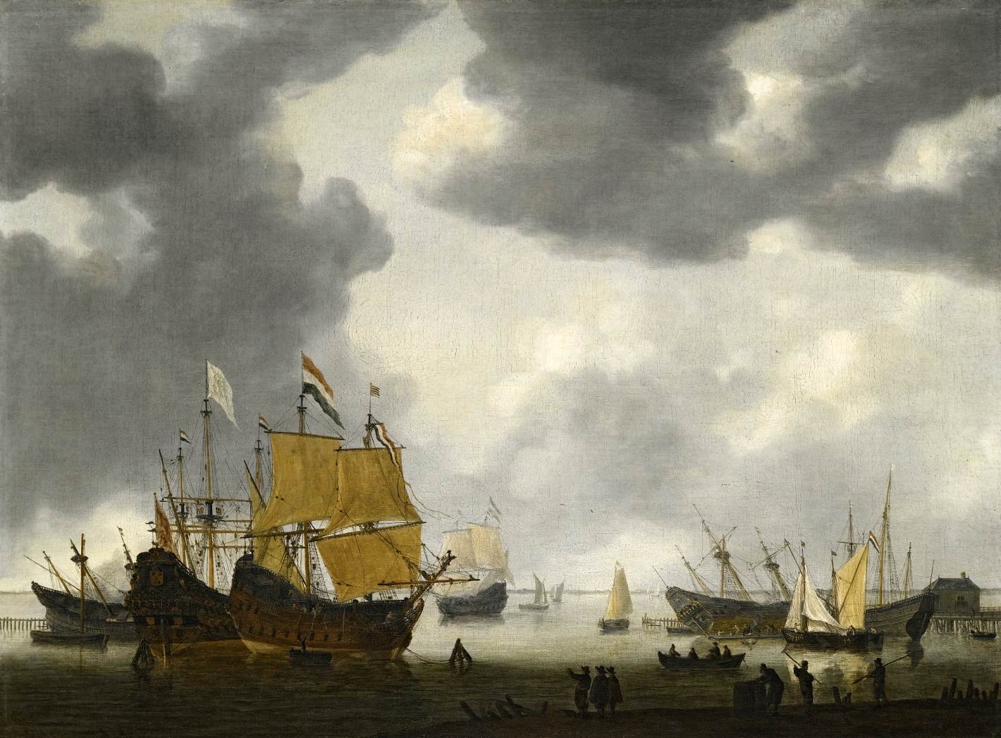 Dutch Ships Awaiting Repair on the Ij at Amsterdam by NOOMS, Reiner