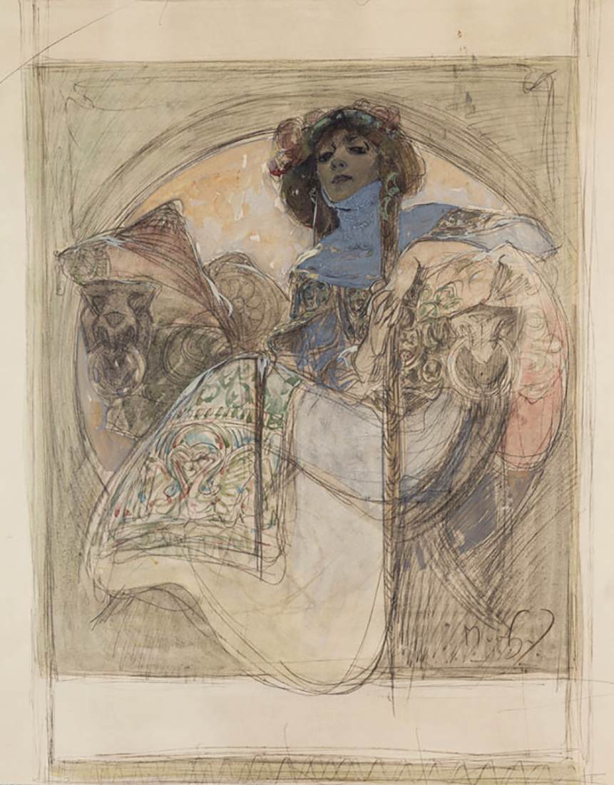 Seated Woman by MUCHA, Alphonse