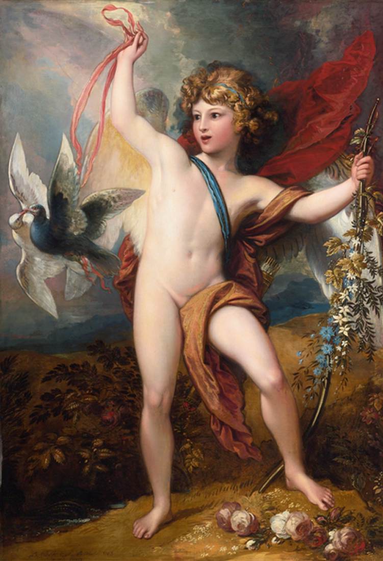 Cupid Releasing Two Doves by WEST, Benjamin