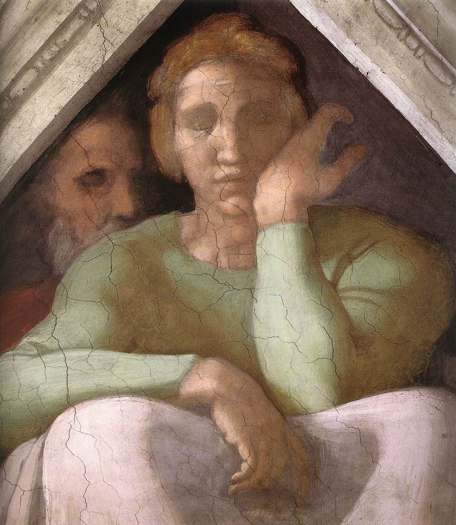 Ancestors of Christ: figures (detail) by MICHELANGELO Buonarroti