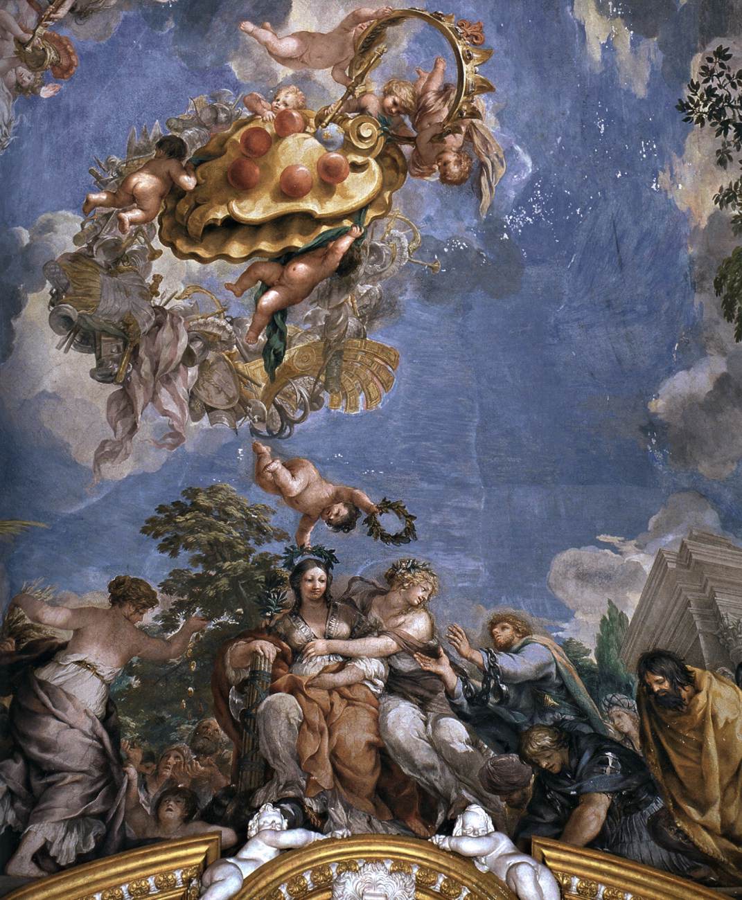 Ceiling painting (detail) by