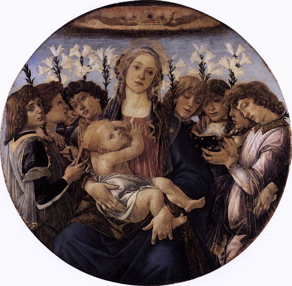 Madonna and Child with Eight Angels by BOTTICELLI, Sandro