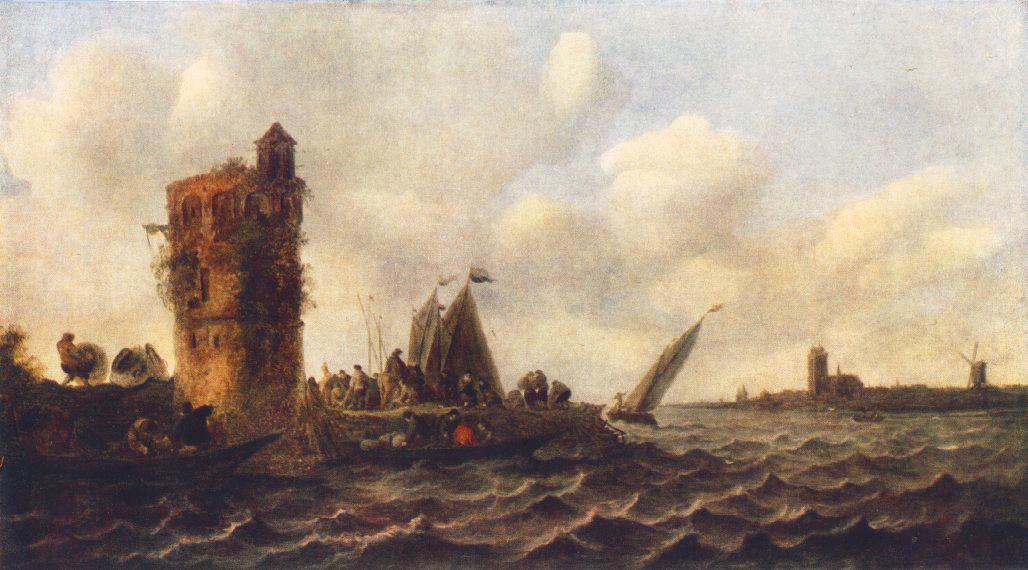 A View on the Maas near Dordrecht by GOYEN, Jan van