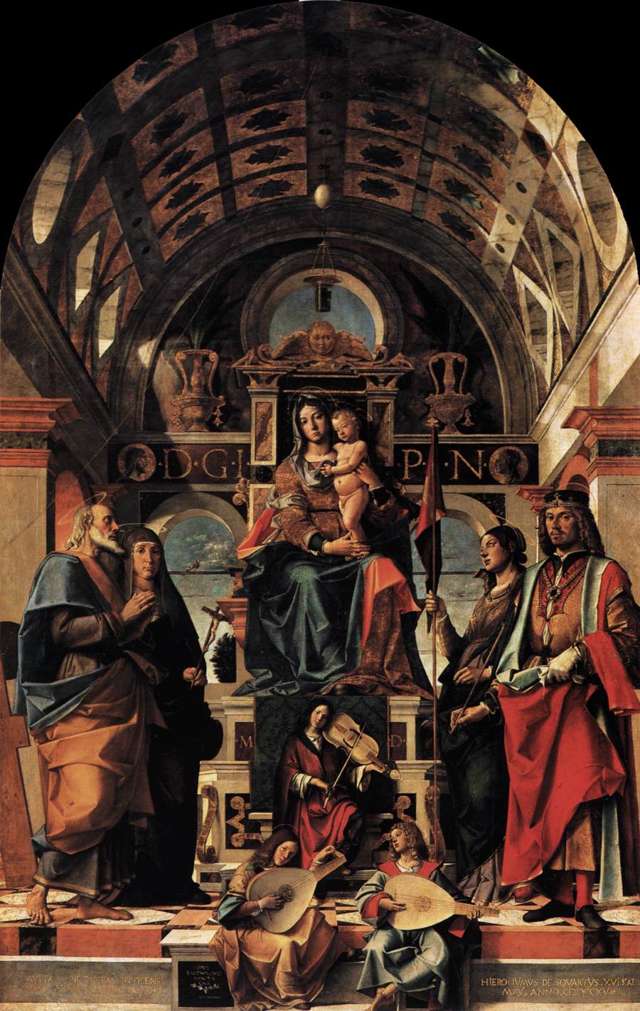 Madonna and Child Enthroned with Saints by MONTAGNA, Bartolomeo