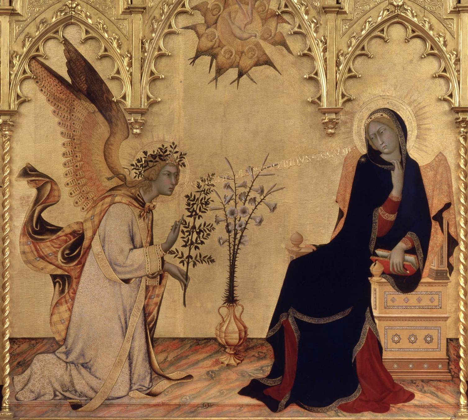 Annunciation and Two Saints (detail) by