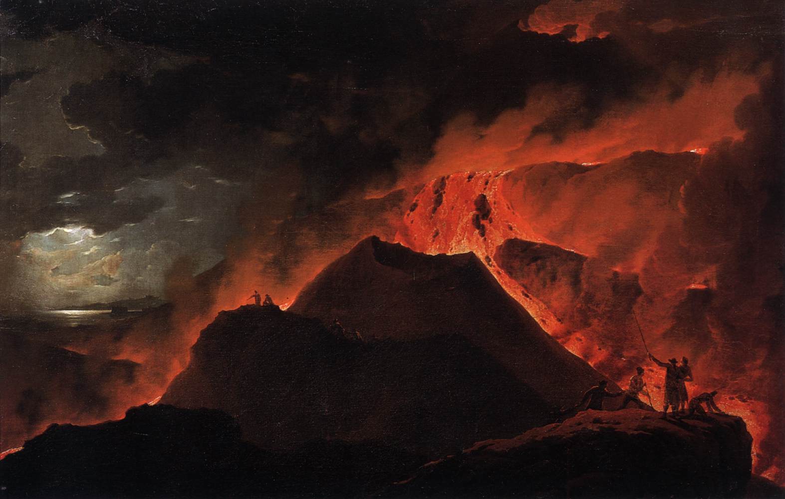 The Summit of Vesuvius Erupting by