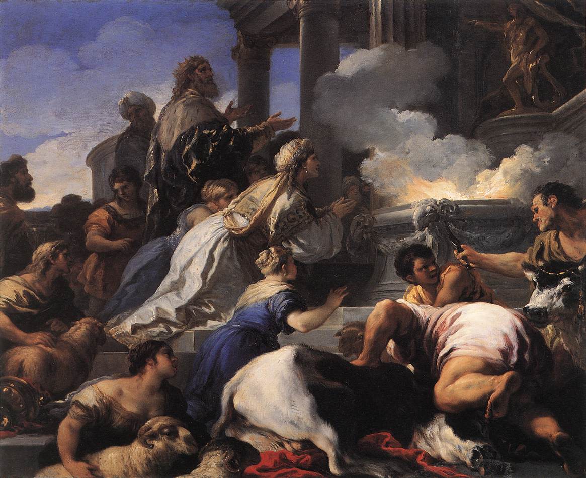 Psyche's Parents Offering Sacrifice to Apollo by GIORDANO, Luca