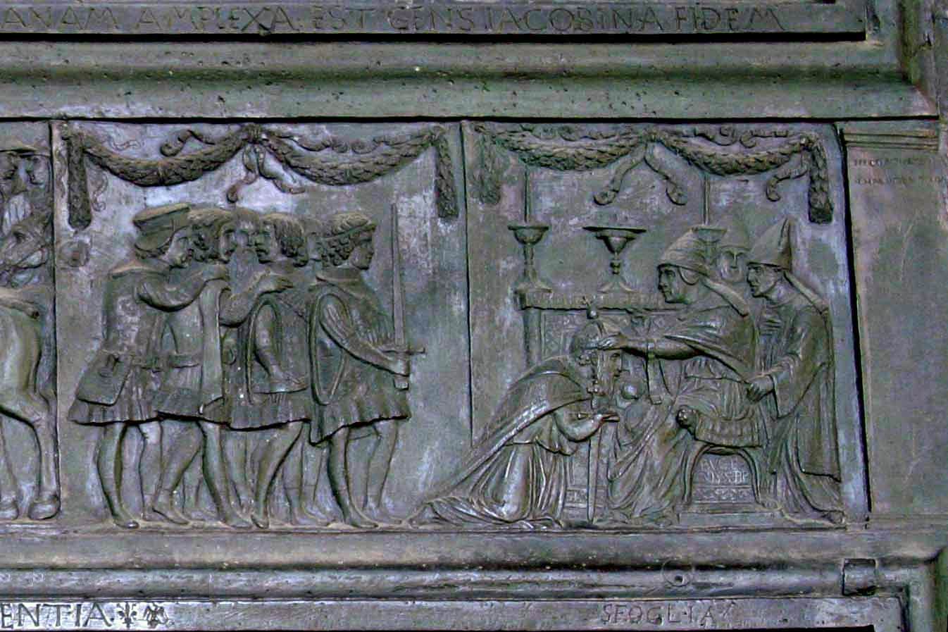 Bronze door: Coronation of Emperor Sigismund by FILARETE