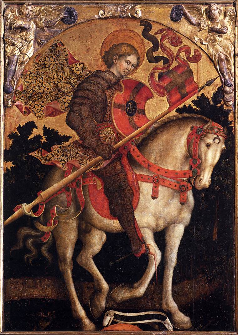 St Chrysogonus on Horseback by GIAMBONO, Michele